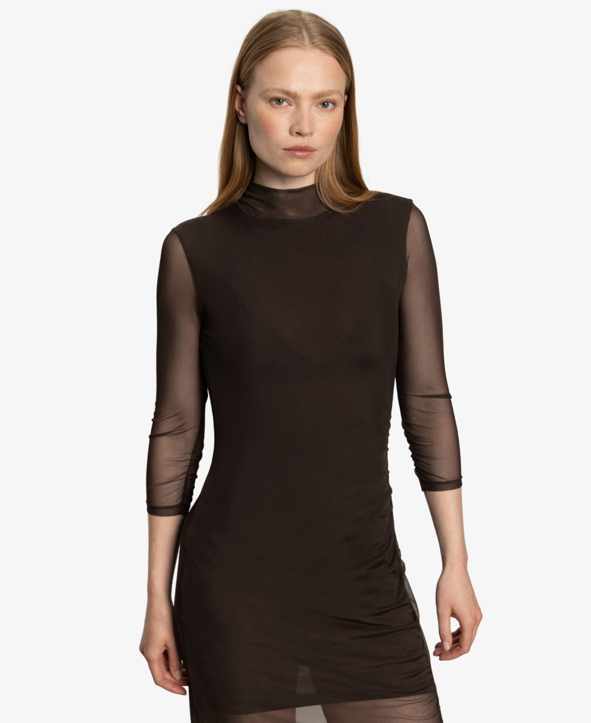 Sanctuary Women's Night Out Mock Neck Dress In Brown