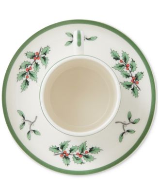 Christmas Tree Espresso Cup & Saucers, Service for 4