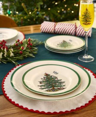 Christmas Tree Bread Butter Plates, Set of 4