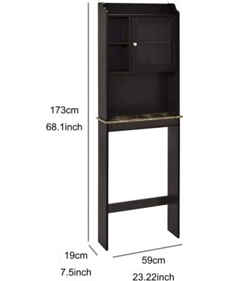 Over Bathroom Storage Cabinet with Adjustable Shelves, Espresso Bathroom Space Saver Organization Cabinet