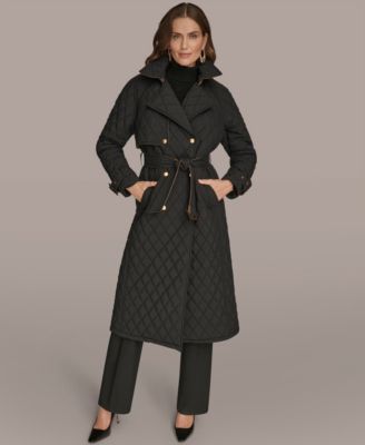 Women's Belted Maxi Quilted Coat
