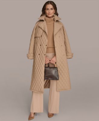 Women's Belted Maxi Quilted Coat