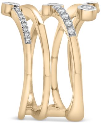 Diamond Bezel Wrap Ring (1/2 ct. t.w.) in 10k Gold, Macy's Exclusive