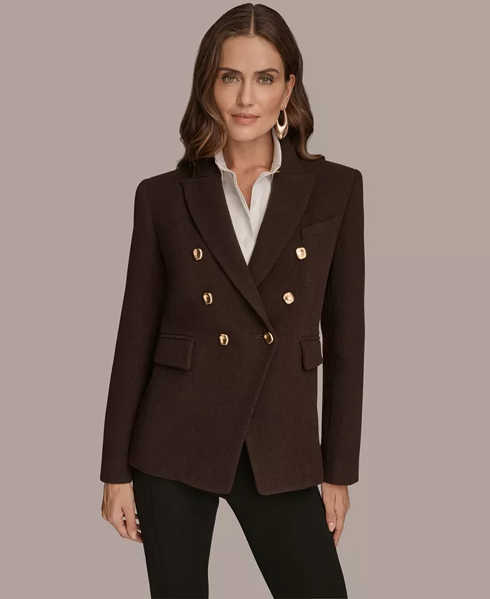 Women's Double Breasted Buttoned Blazer - thumbnail 10