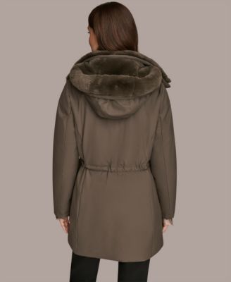 Women's Faux-Fur-Collar Short Puffer Coat