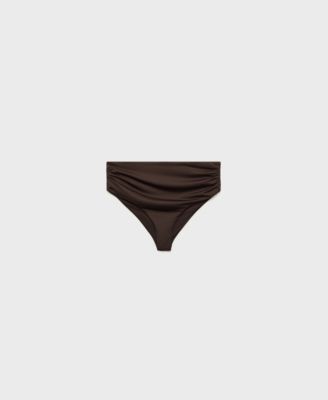 MANGO - Women's High-Waisted Draped Bikini Bottom