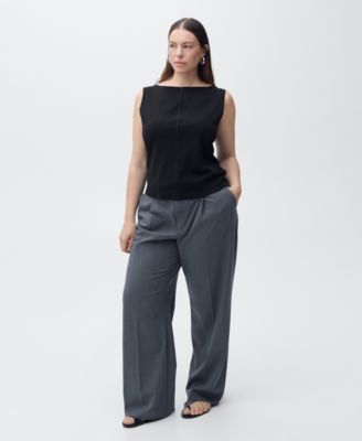 MANGO - Women's Boat-Neck Knitted Top