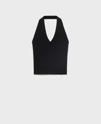 Women's Ribbed Halter-Neck Top