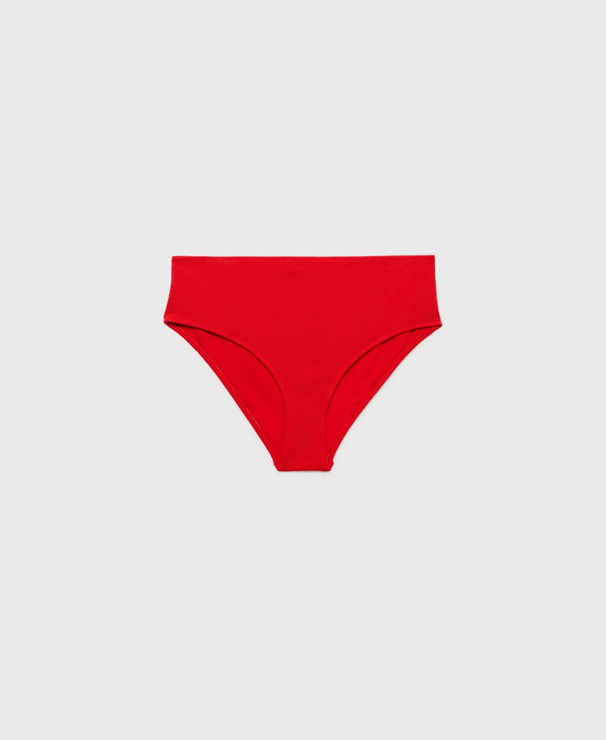 Mango Ribbed High-waisted Bikini Bottom Red In Red