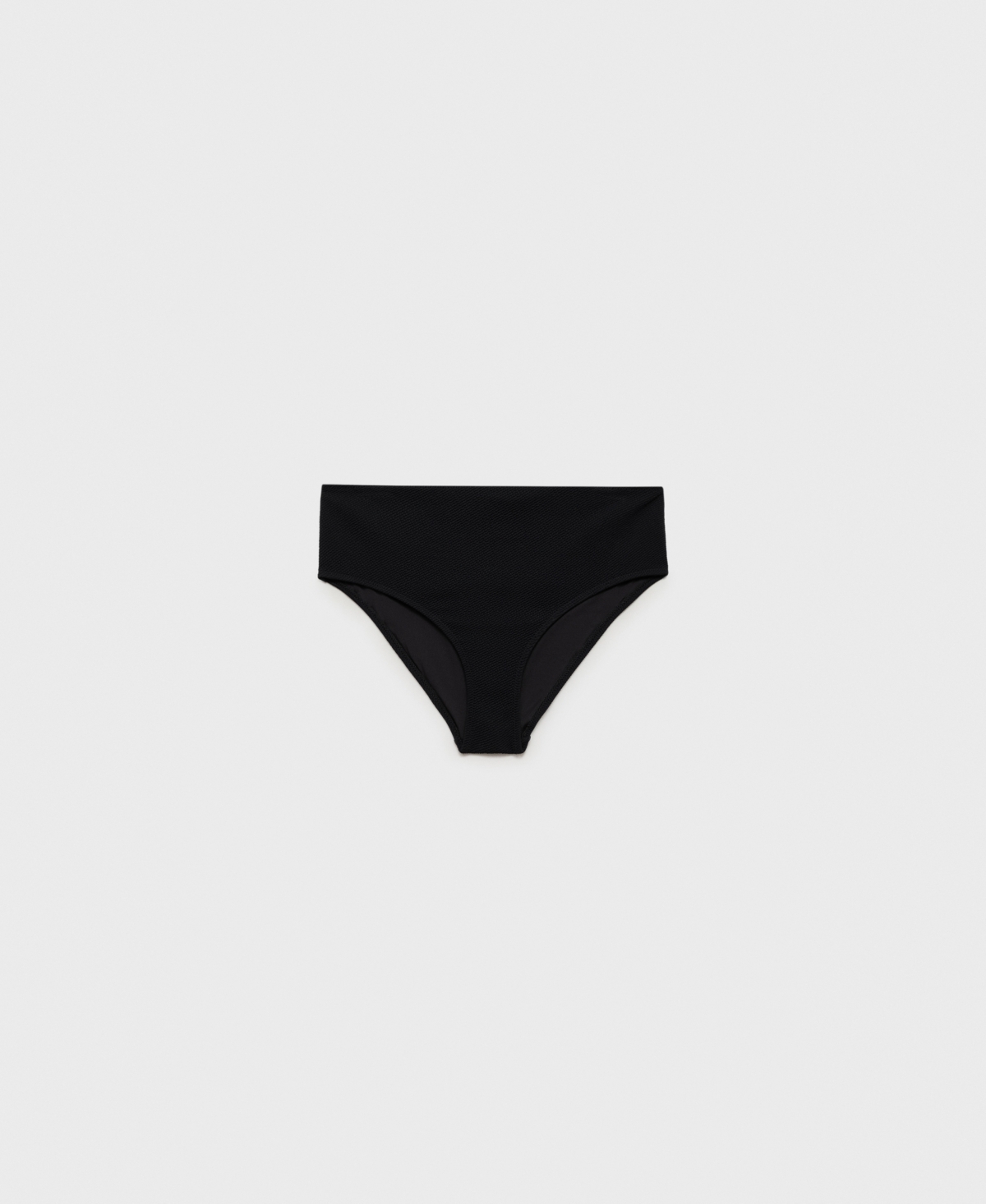 Mango Ribbed High-waisted Bikini Bottom Black In White