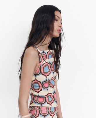 Women's Printed Boat-Neck Top