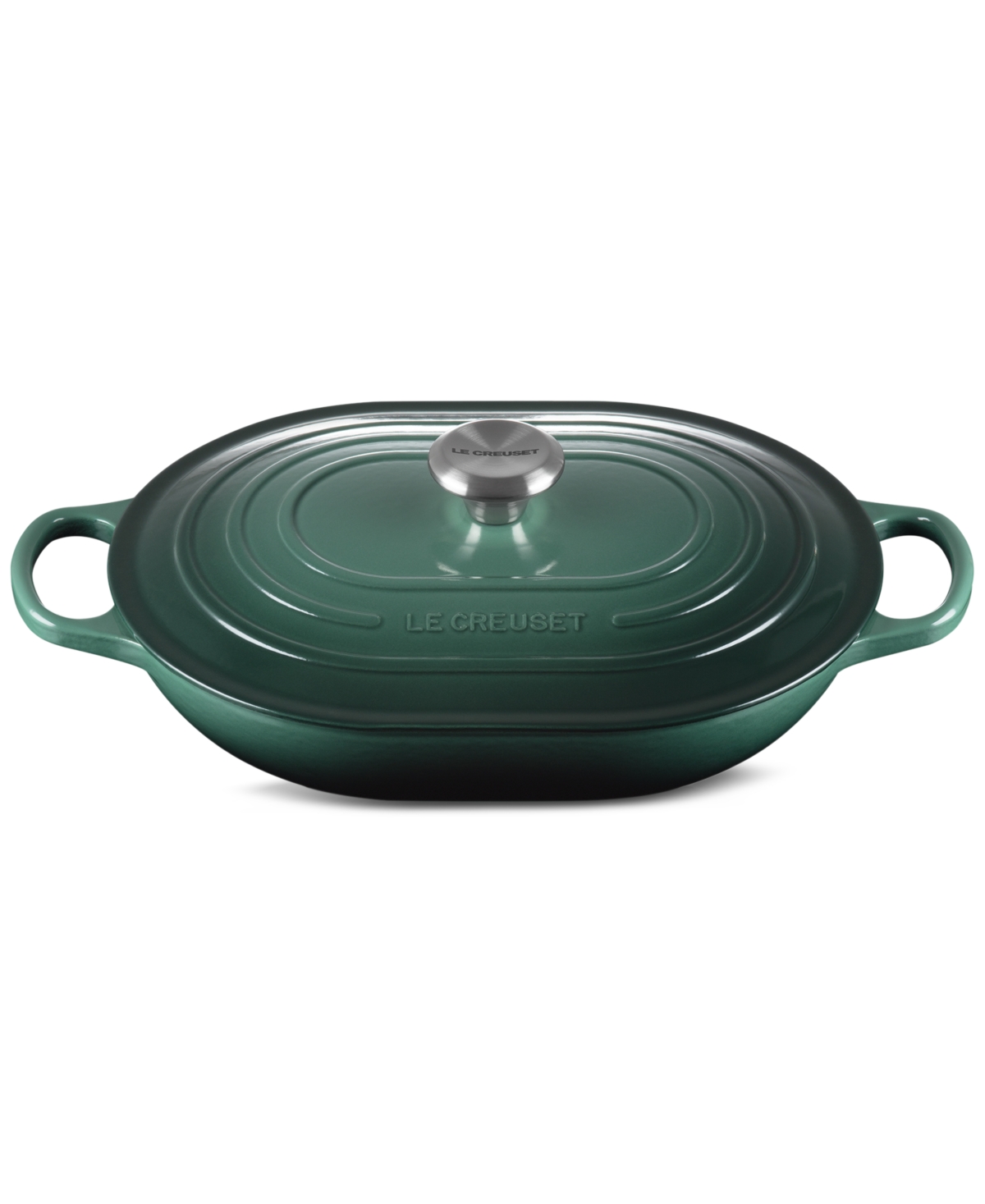 Le Creuset Enameled Cast Iron Signature 3.75-quart Oblong Dutch Oven With Lid In Green