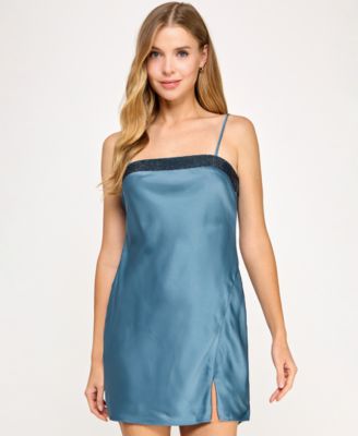 Juniors' Front Slit Skirt Short Dress