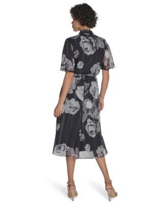 Women's Flutter Sleeve Midi Dress