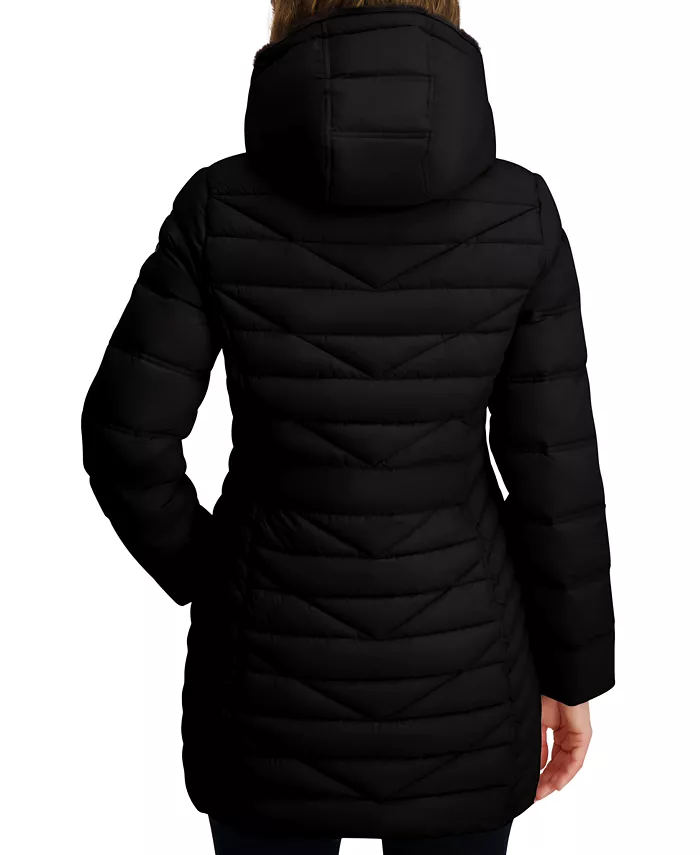 Women's Faux-Fur-Lined Hooded Puffer Coat - thumbnail 8