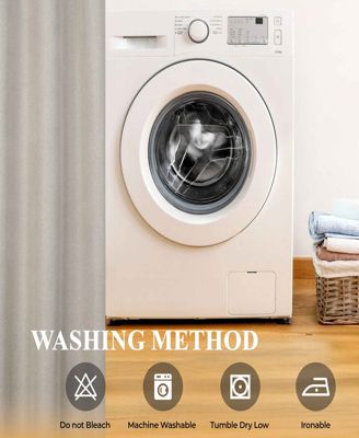 Nyan 100% Blackout Machine Washable Curtains, Set of 2 Panels, 52 X 108