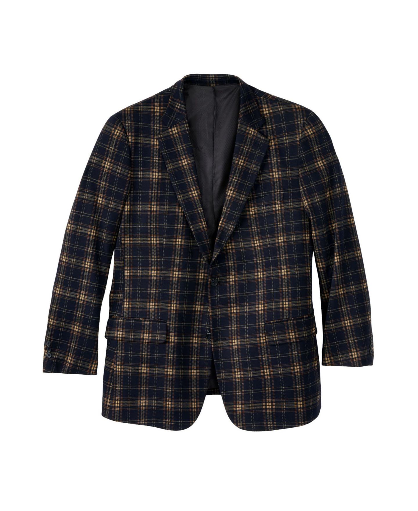 Мужской пиджак KingSize Ponte stretch knit blazer, цвет: Чёрный клетчатый — фото 2
