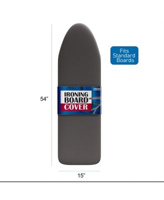 Ironing Board Cover and Pad 15x54 Full Size, Thick Heavy Duty Scorch Resistant Padding Elastic Edge Hook &amp; Loop Fastener, Iron Board Cover with Padding, Grey