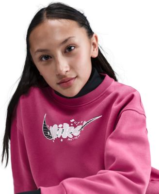 Big Girls Sportswear Club Fleece Oversized Crewneck Sweatshirt