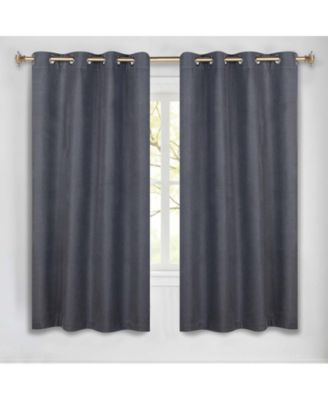 Nyan 100% Blackout Machine Washable Curtains, Set of 2 Panels, 52 X 63