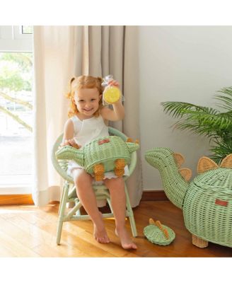 - Handcrafted Rattan Dinosaur Storage Basket - Wicker