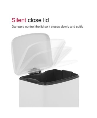 10.6 Gal./40 Liter Stainless Steel Rectangular Step-on Trash Can for Kitchen