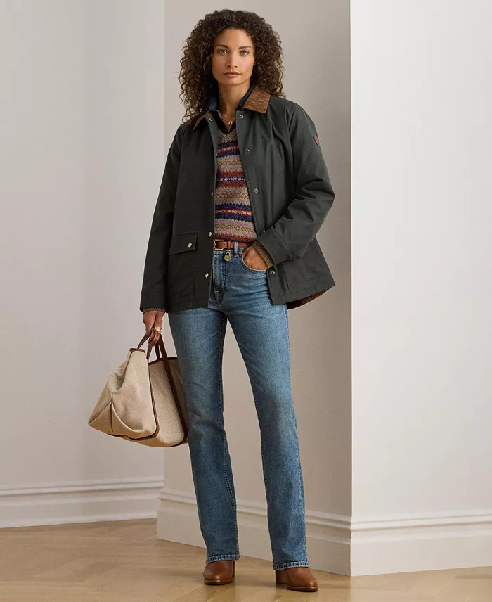 Women's Cord-Collar Waxed Jacket - thumbnail 2