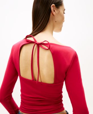 Women's Slim Flag Bling Long Sleeve T-Shirt