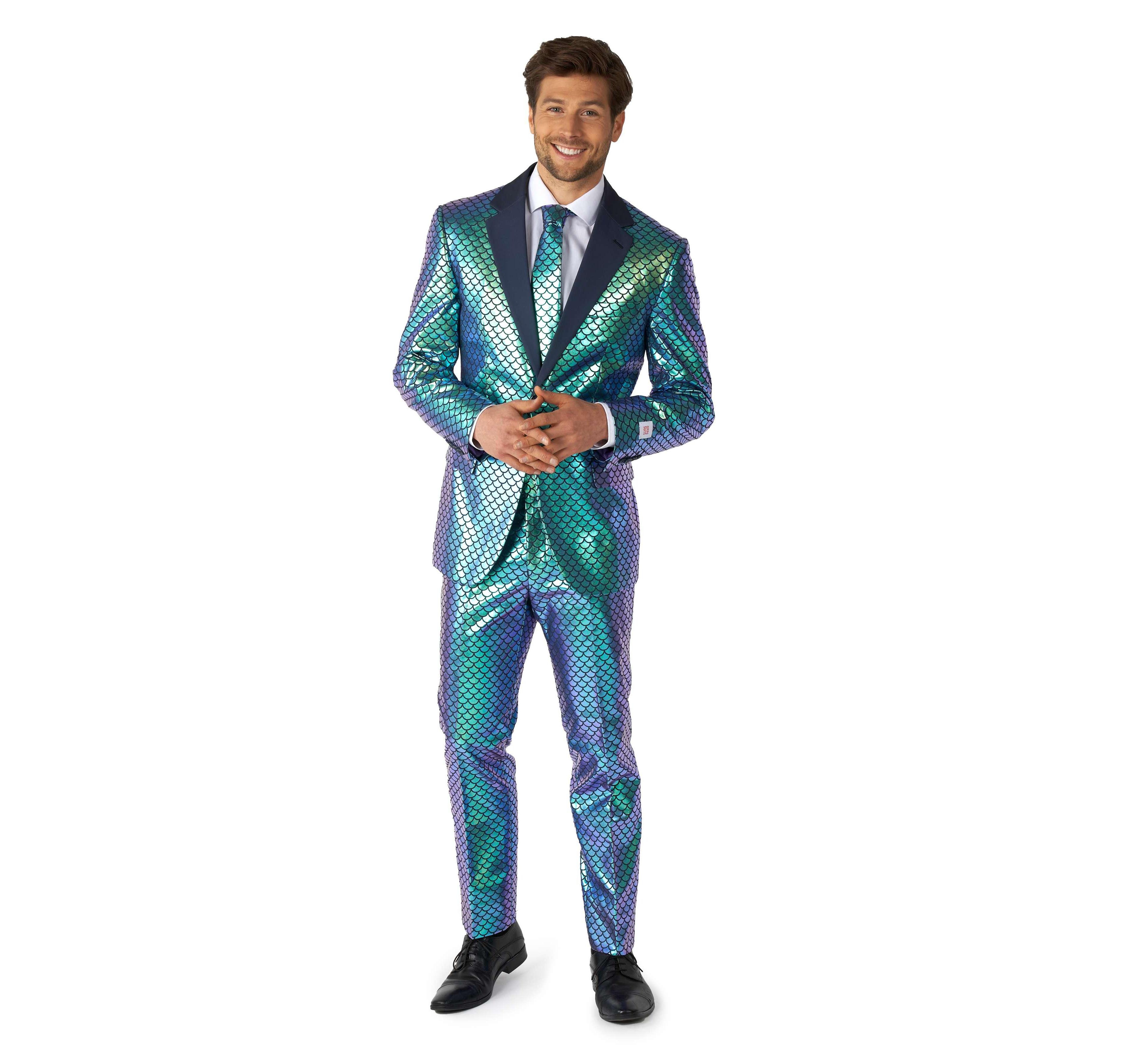 OppoSuits Big & Tall Shiny Party Suit - Peppy Pink