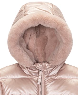 Toddler & Little Girls' Metallic Quilted Jacket