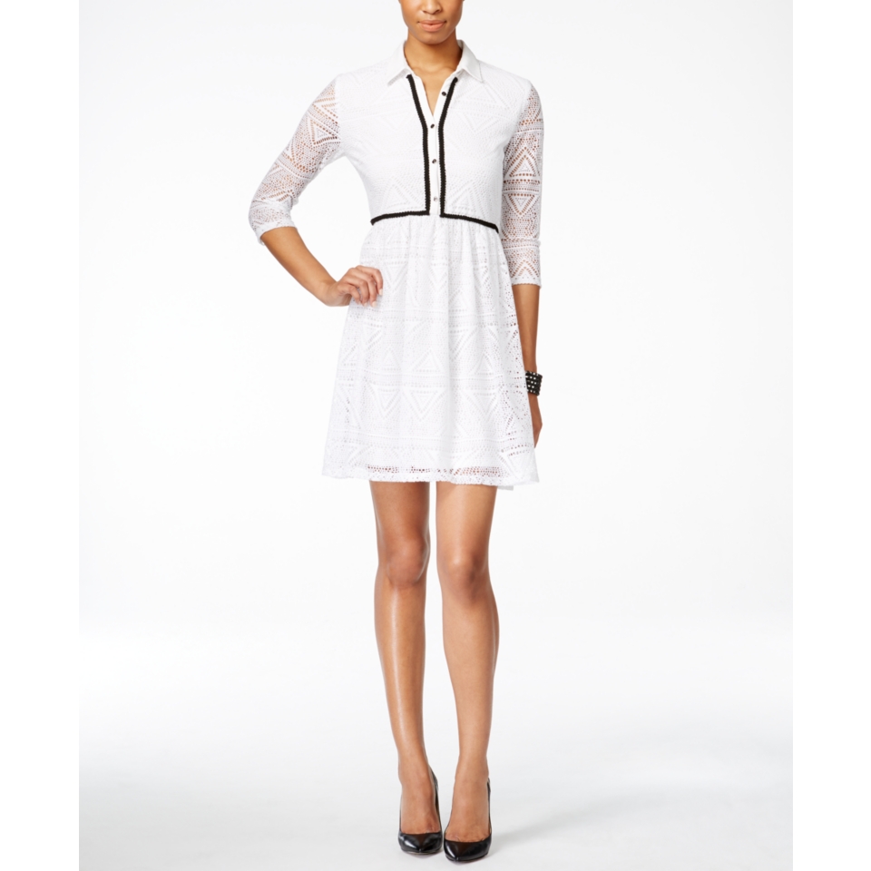NY Collection Crochet Lace Shirtdress   Dresses   Women