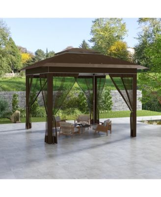 12' x 12' Pop Up Canopy with Mesh Sidewall Netting,