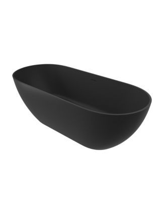 69" x 30" Solid Surface Stone Freestanding Soaking Bathtub