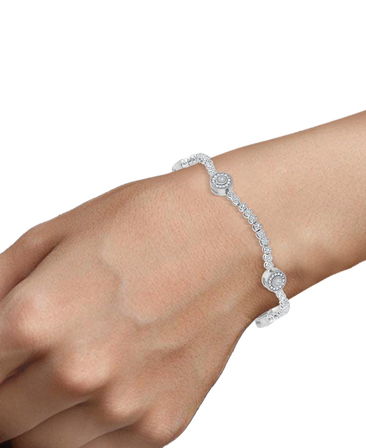 Macy's Diamond Circle Bracelet In Sterling Silver (1/2 Ct. T.w.) In Silver