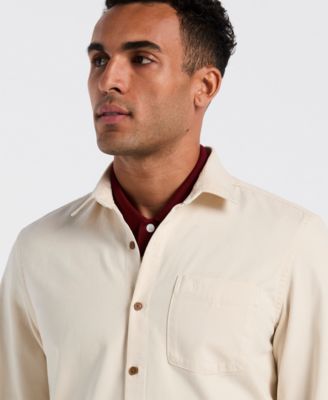 Men's Long Sleeve Garment Dyed Solid Shirt