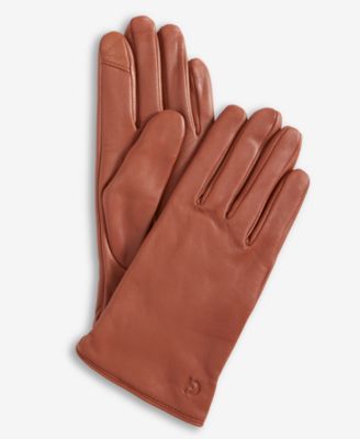 Leather Cashmere Blend Lined Basic Tech Tip Gloves