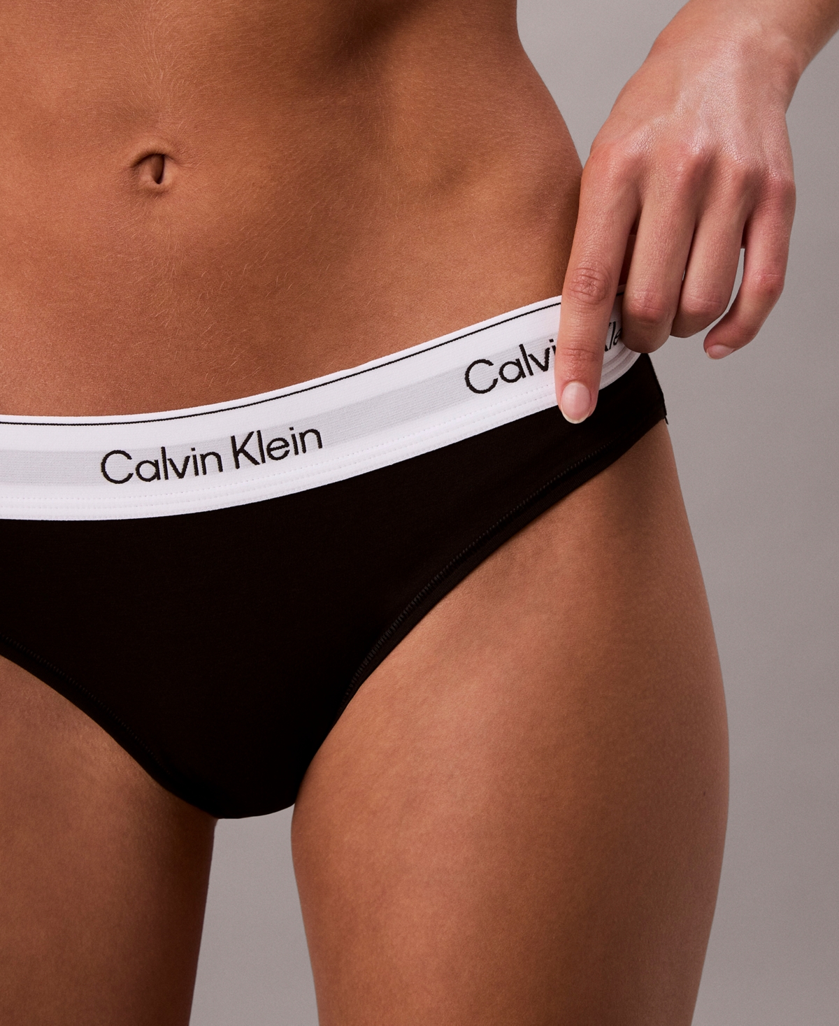 Calvin Klein Women's Icon Cotton Modal Bikini Panty in Black | Size: Medium | HerRoom.com