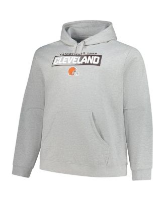 Men's Heather Gray Cleveland Browns Big T the Field Pullover Hoodie