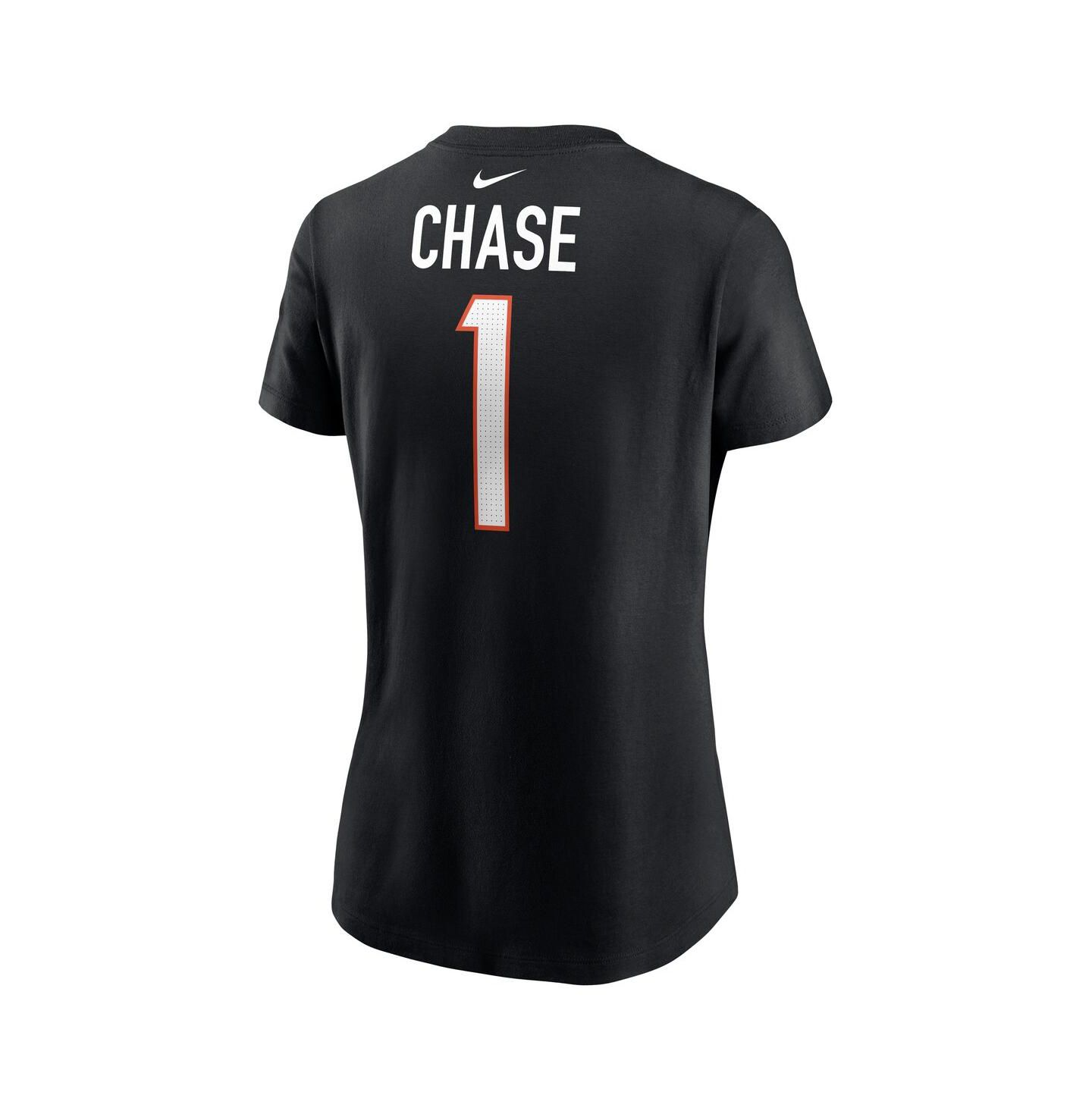 Женская футболка Nike Ja'Marr Chase Black Cincinnati Bengals Player Name & Number — фото 2