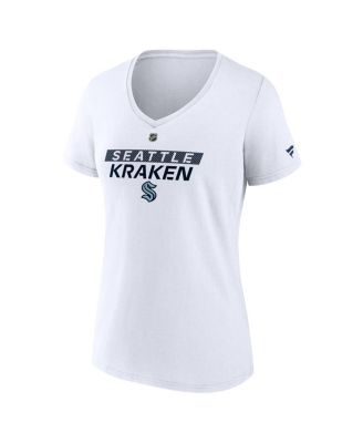 Women's White Seattle Kraken Authentic Pro Core Primary V-Neck T-Shirt