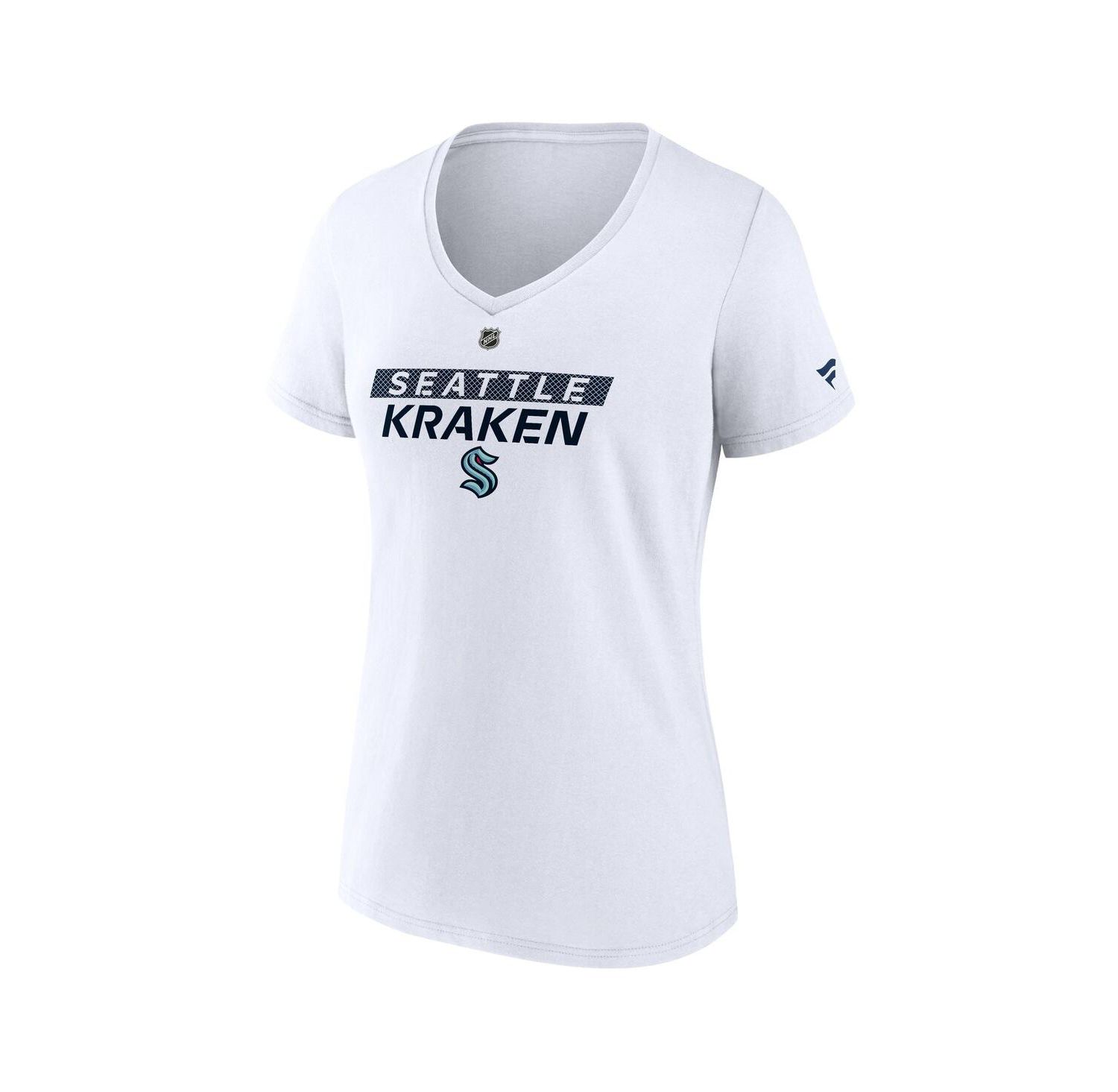 Women's White Seattle Kraken Authentic Pro Core Primary V-Neck T-Shirt