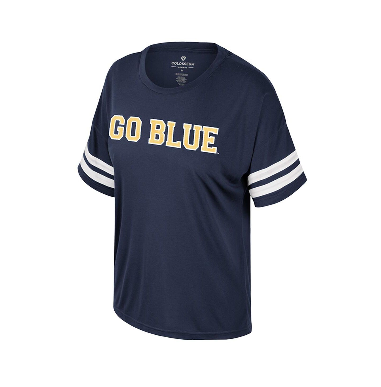 Женская футболка Colosseum Navy Michigan Wolverines Treasure Oversized Sequin — фото 2