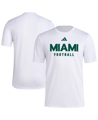adidas - Men's White Miami Hurricanes Locker Practice Football Pre-Game T-Shirt