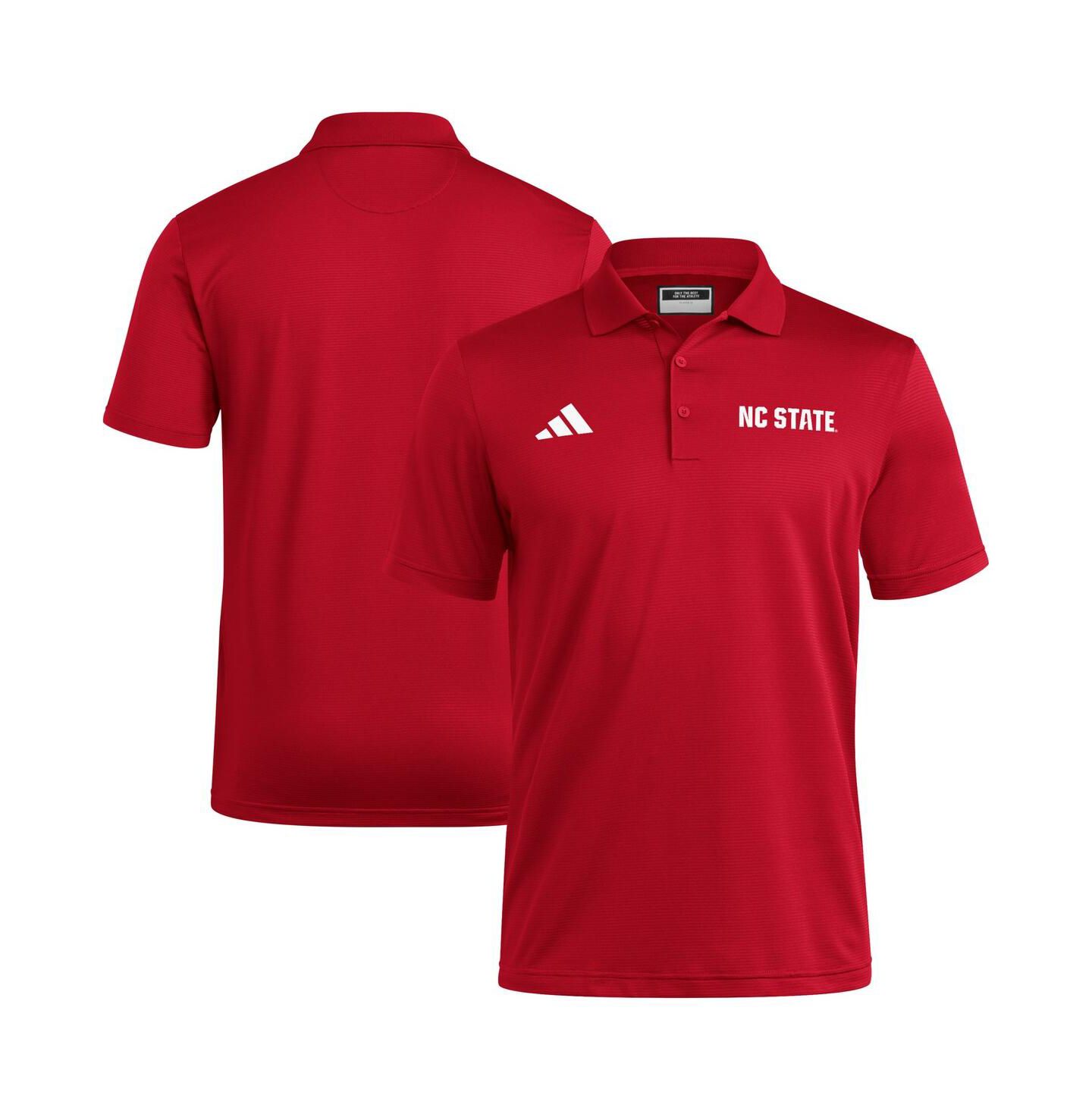 Мужское поло adidas Red NC State Wolfpack Ultimate 365 Ottoman Polo Shirt — фото 1