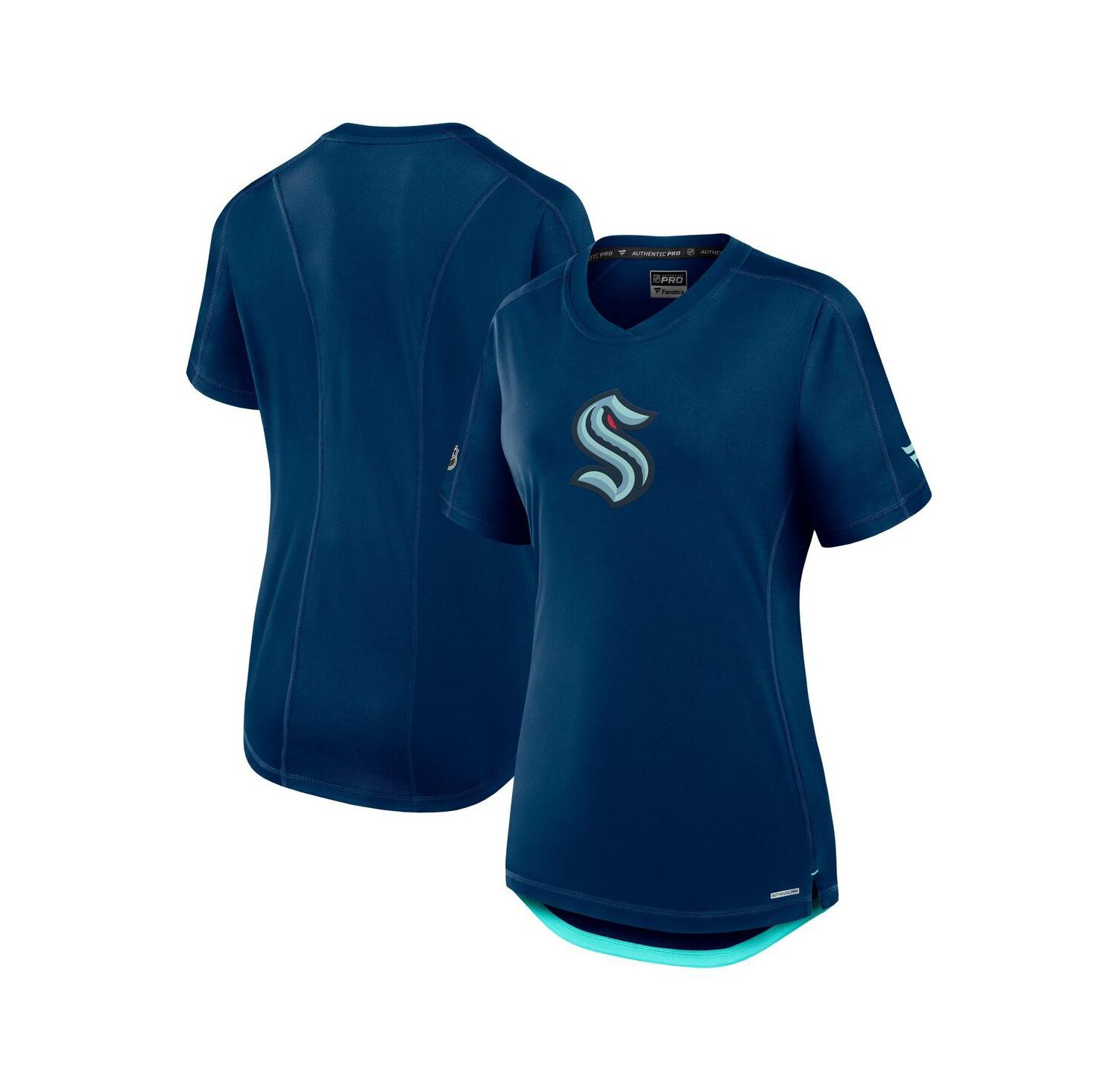 Women's Deep Sea Blue Seattle Kraken Authentic Pro Rink T-Shirt