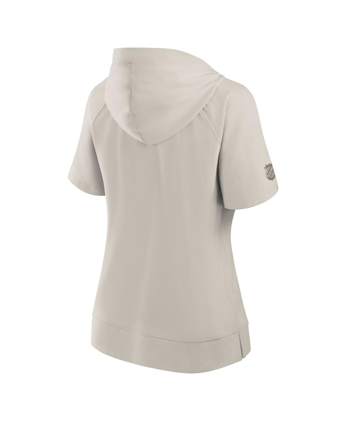 Fanatics Women's Cream Seattle Kraken Authentic Pro Road Short Sleeve V-neck Pullover Hoodie In Neutral
