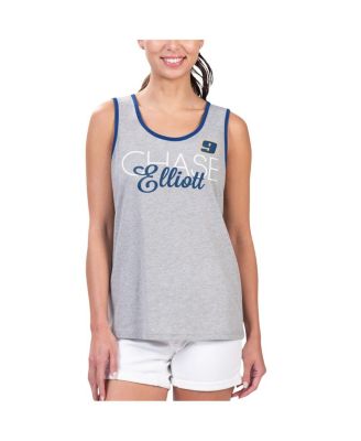 G-III 4Her by Carl Banks - Women's Heather Gray Chase Elliott Fastest Lap Fashion Tank