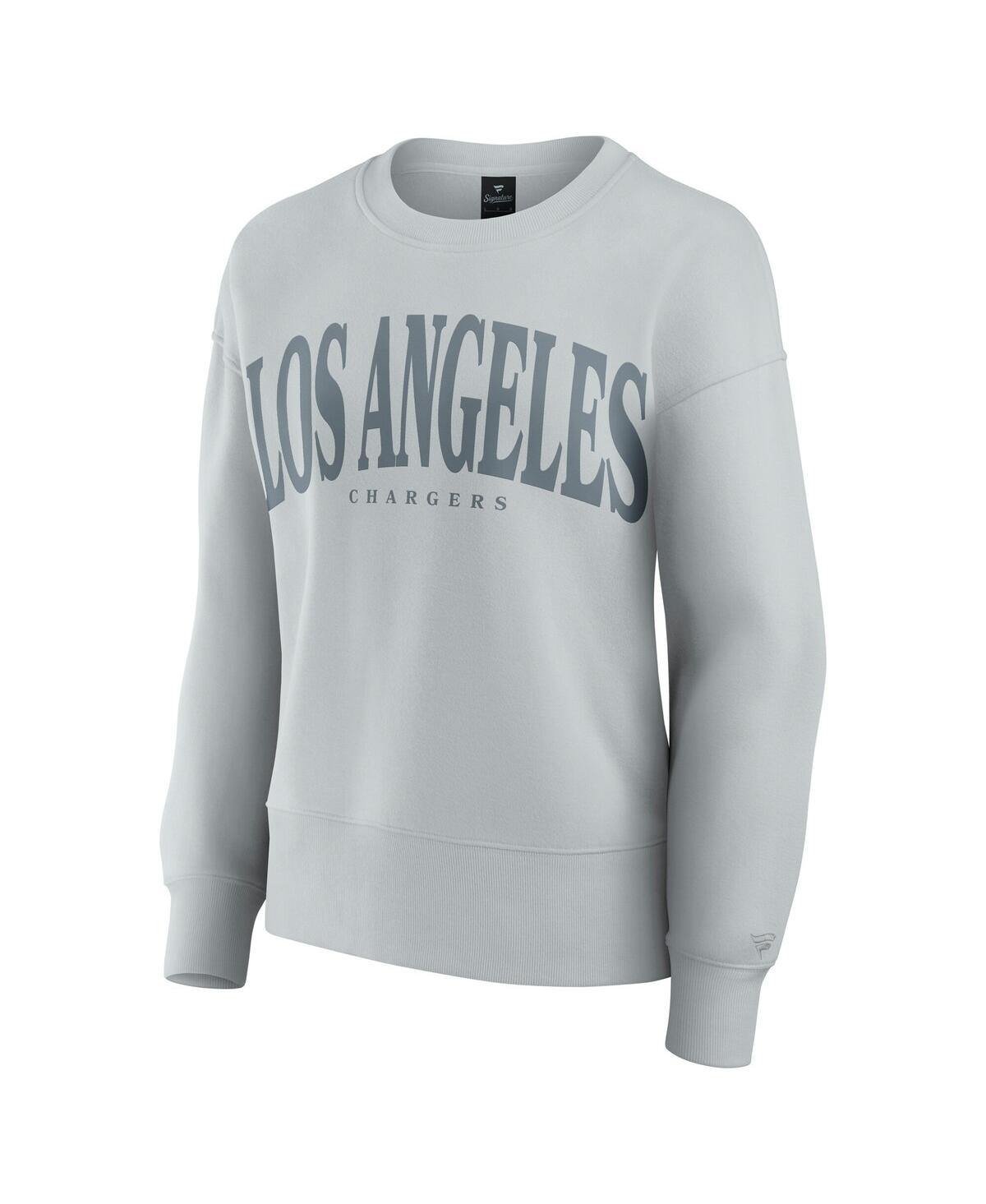 Fanatics Women's Gray Los Angeles Chargers Elements Pullover Sweatshirt In Gray