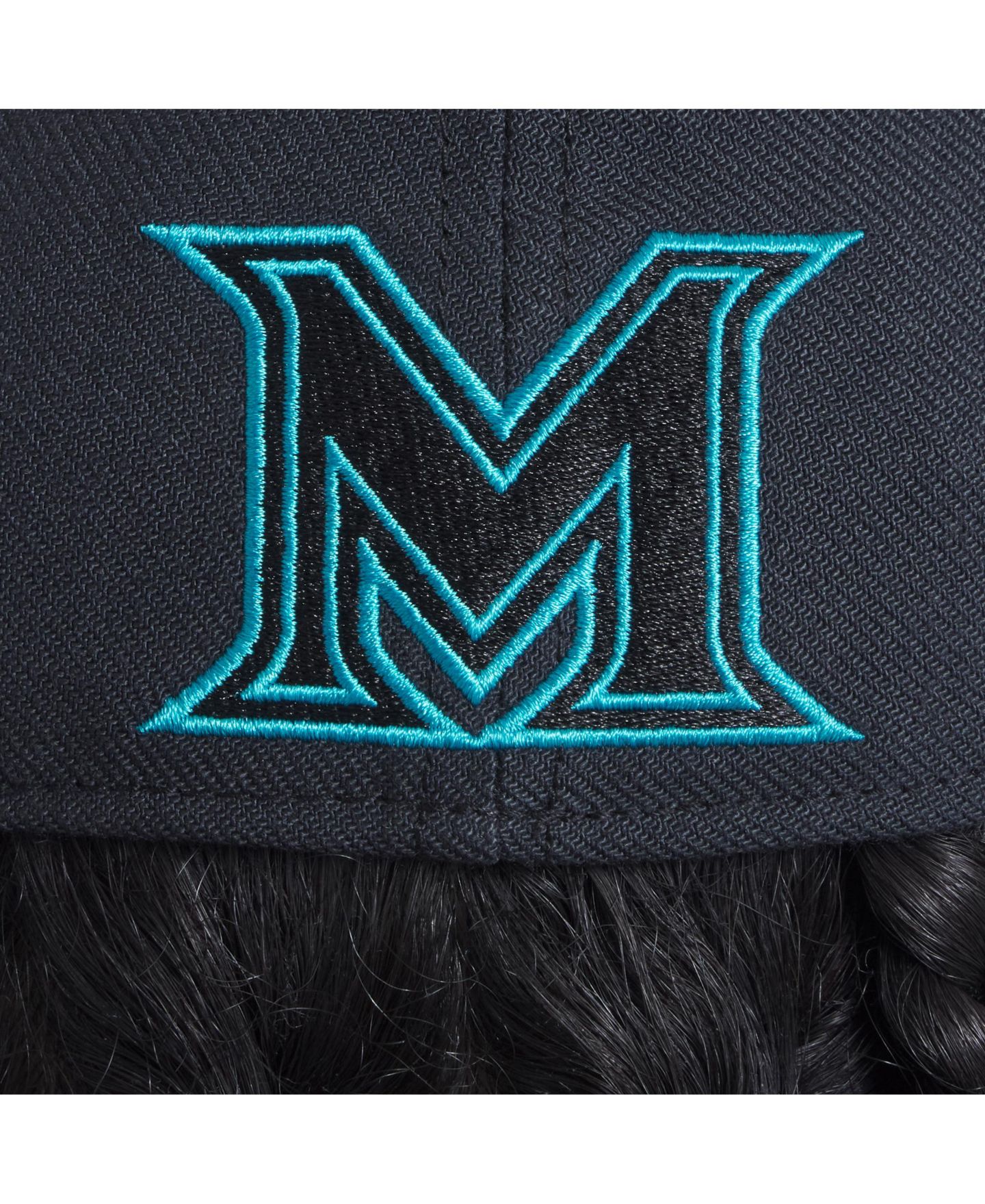 Мужская кепка Nike Black Miami Marlins 2025 City Connect Performance Swoosh Flex Hat — фото 5