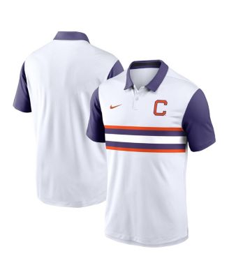 Nike - Men's White/Purple Clemson Tigers Athletic Prep Alt Logo Vapor Performance Polo